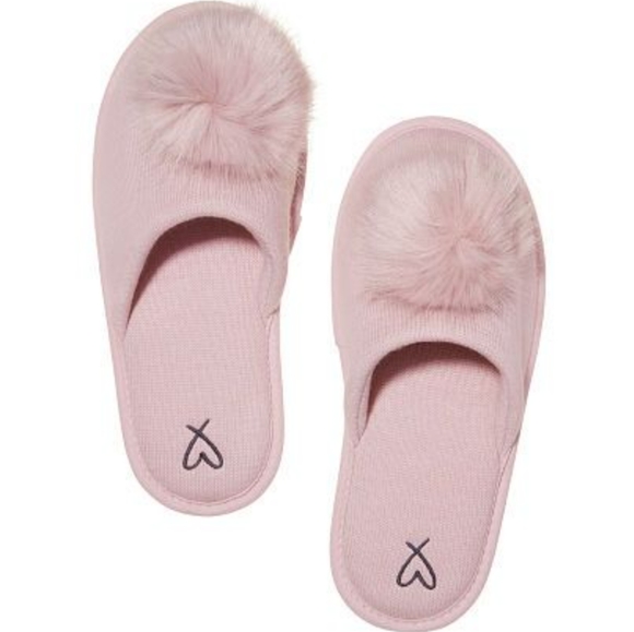 Victoria's Secret Shoes - NWOT (sz 9-10) Victoria's Secret pom pom slippers